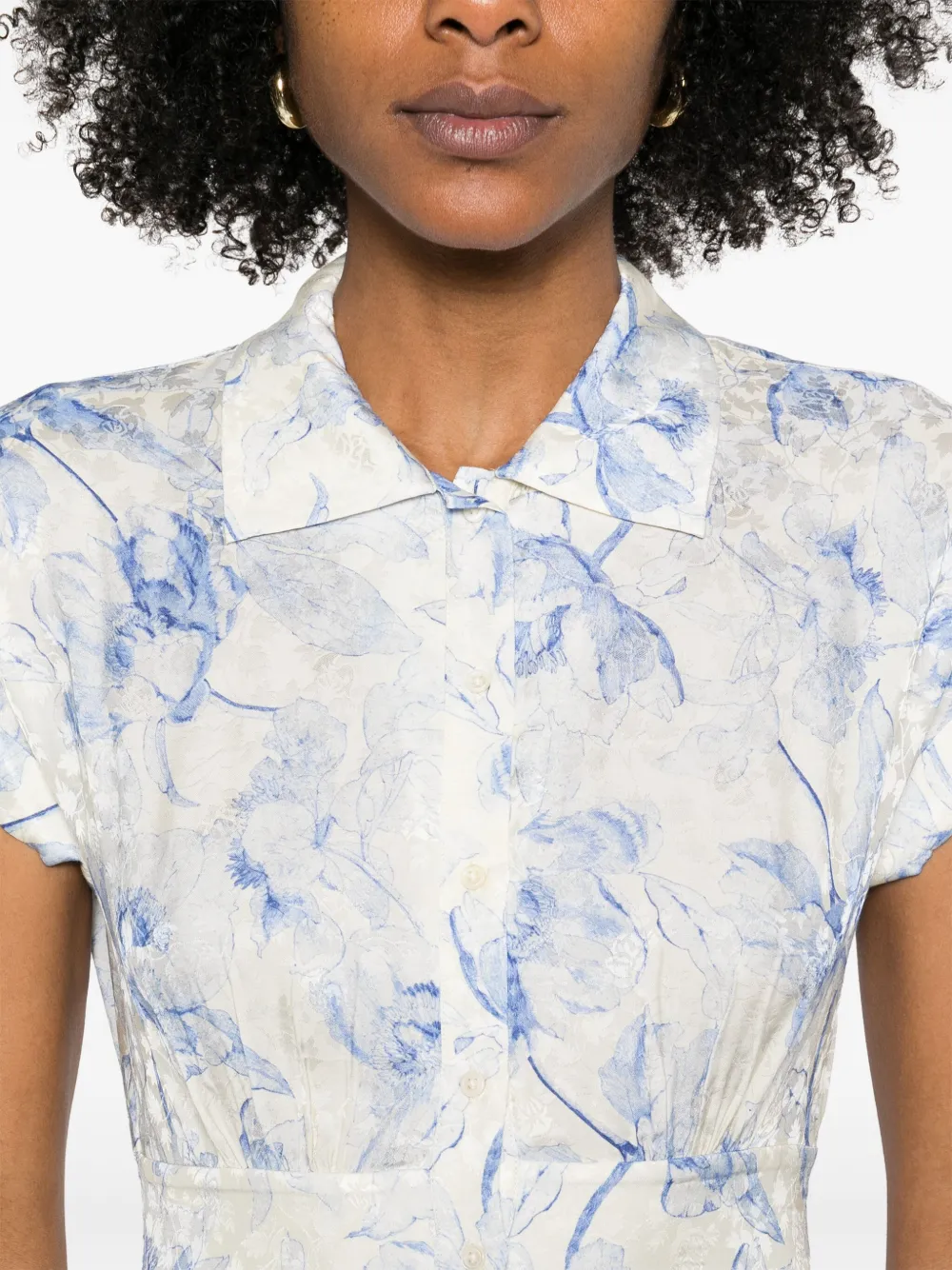 Maje Maxi-jurk met bloemenprint Blauw