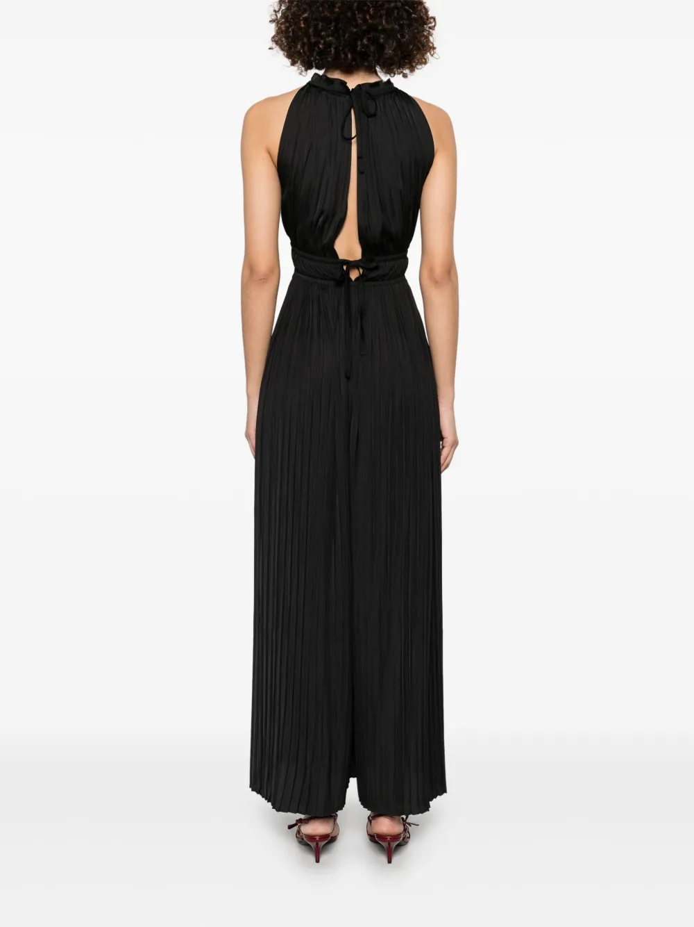 Maje Geplooid jumpsuit Zwart