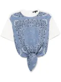 Maje panelled T-shirt - Blue