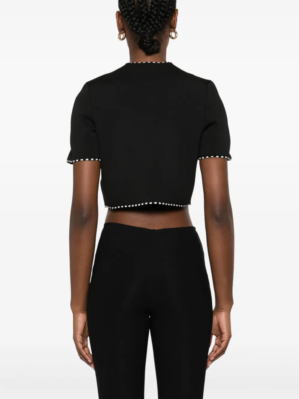 Maje Cropped top met korte mouwen Zwart
