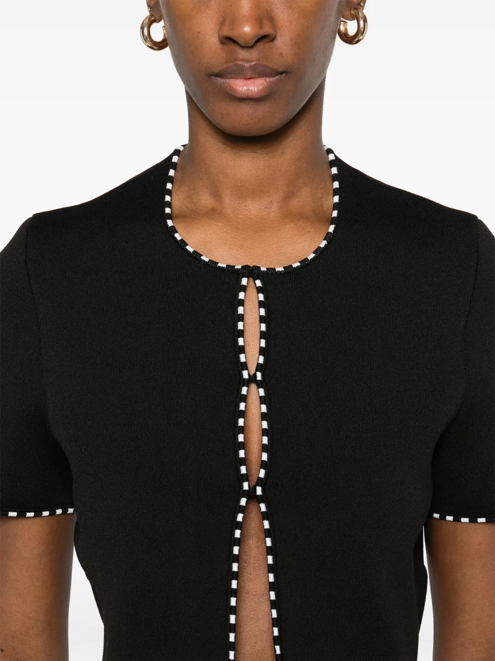 Maje Cropped top met korte mouwen Zwart