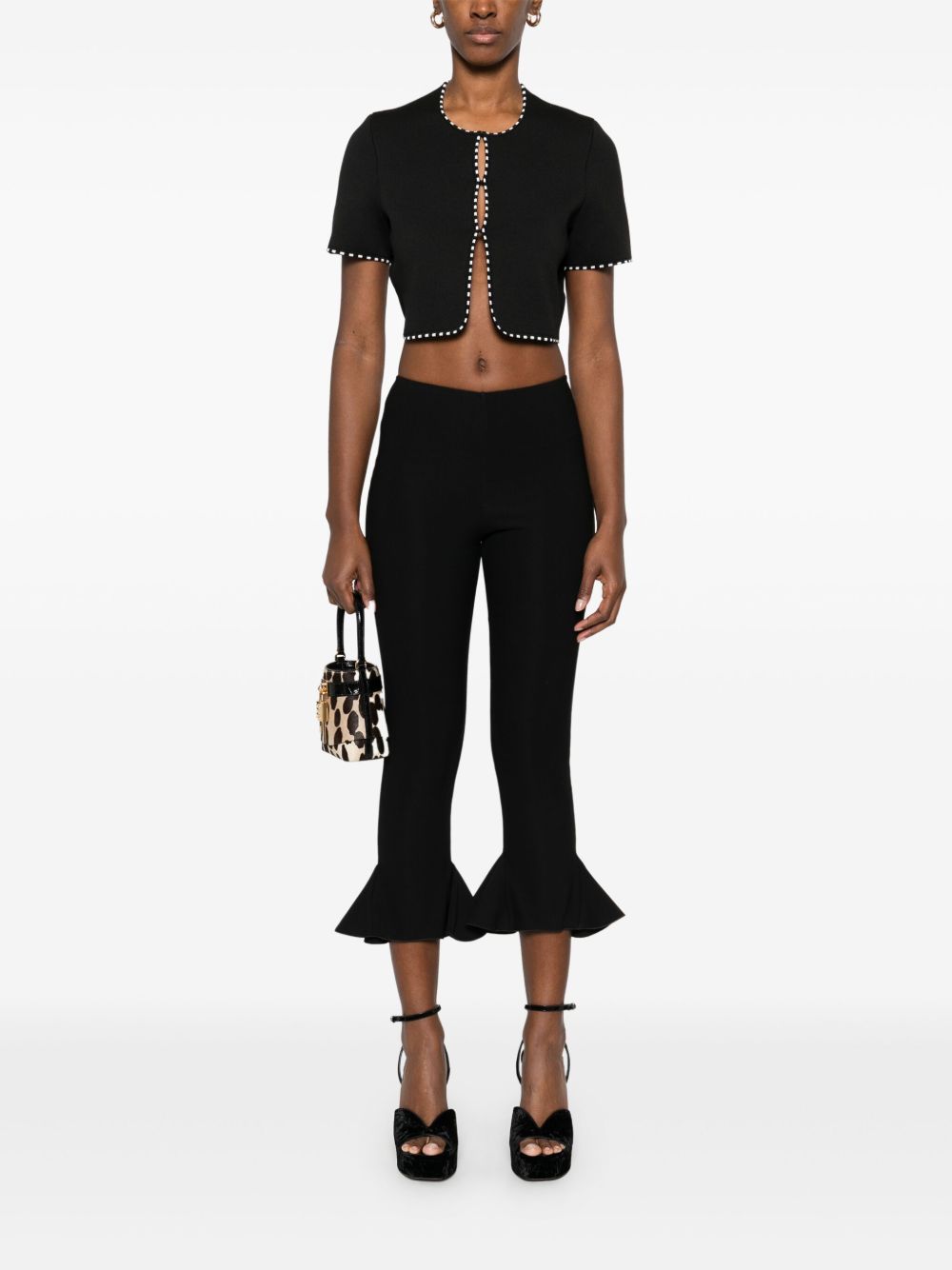 Maje Cropped top met korte mouwen - Zwart