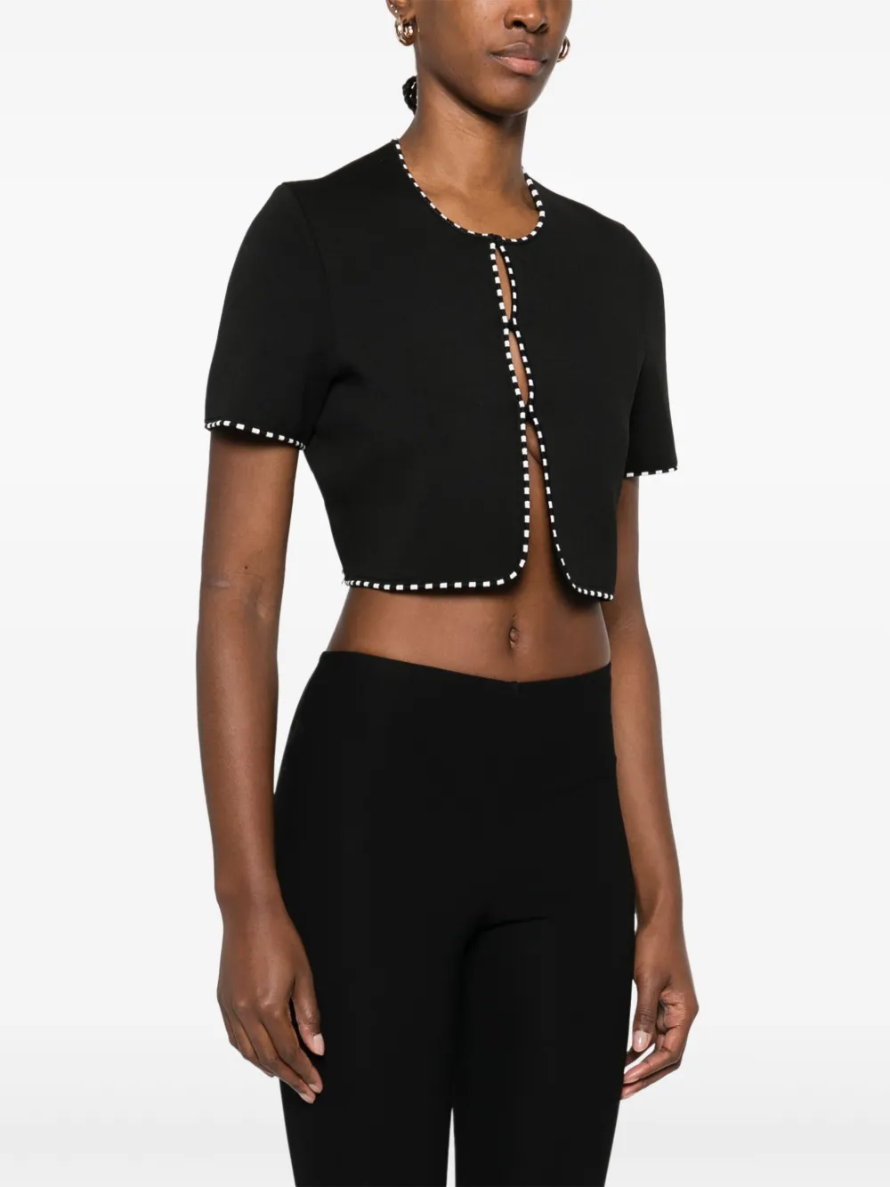 Maje Cropped top met korte mouwen Zwart