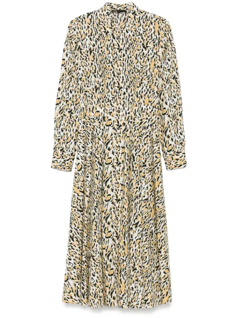 Maje vestido midi con estampado de leopardo