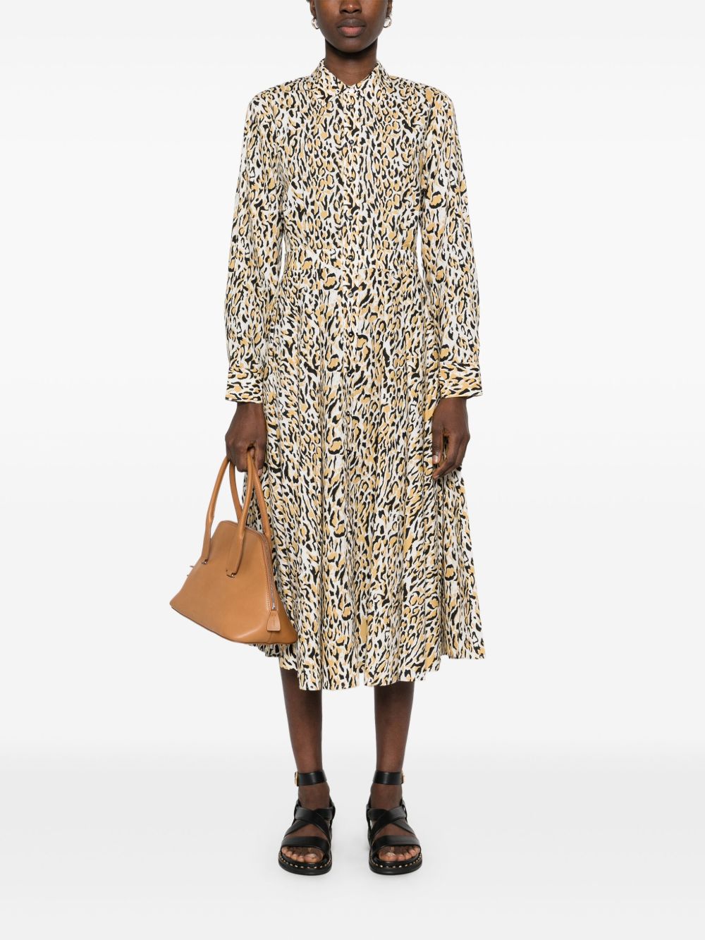 Maje Midi-jurk met luipaardprint - Beige