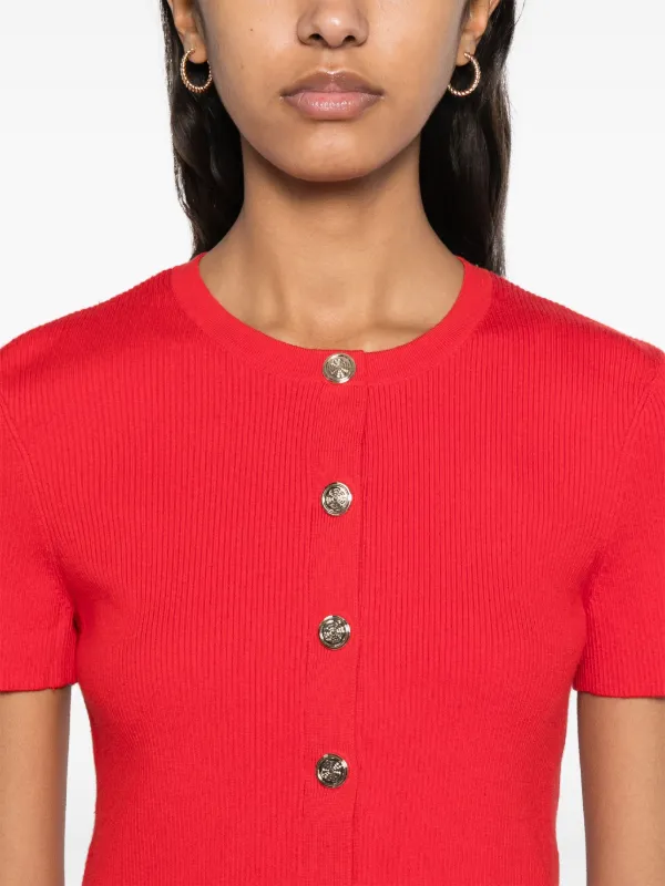 Maje Ribbed Cardigan | Red | FARFETCH Maje Ribbed Cardigan | Red | FARFETCH