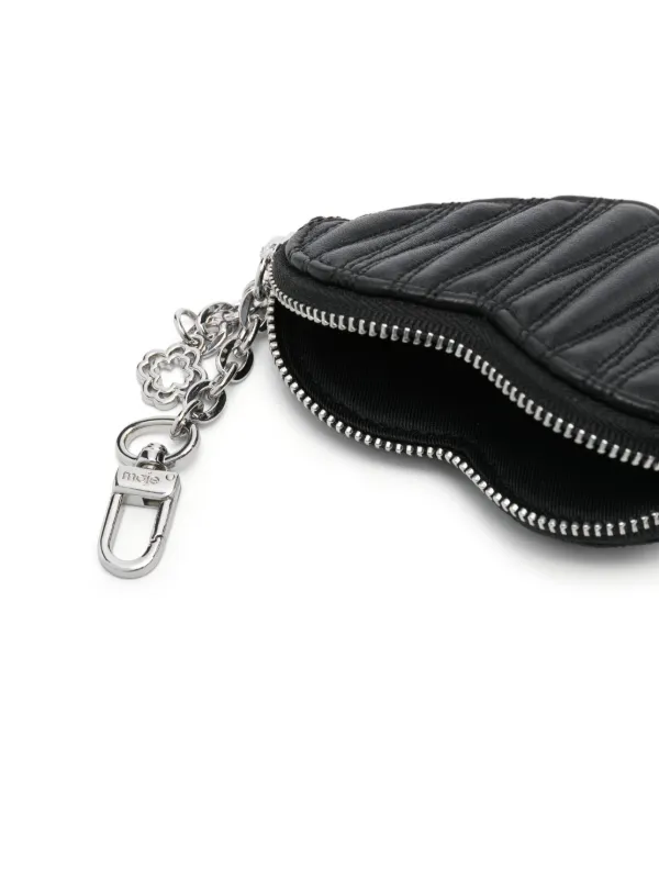 Maje Quilted Heart Purse Black FARFETCH IN