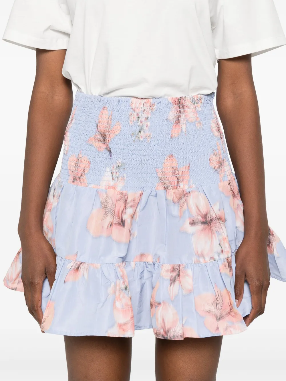Maje Mini-rok met bloemenprint Blauw