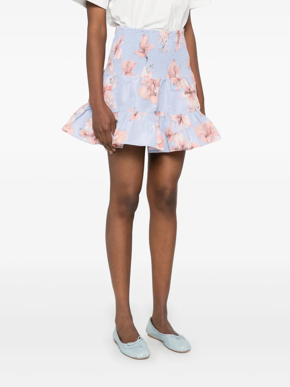 Maje Mini-rok met bloemenprint Blauw