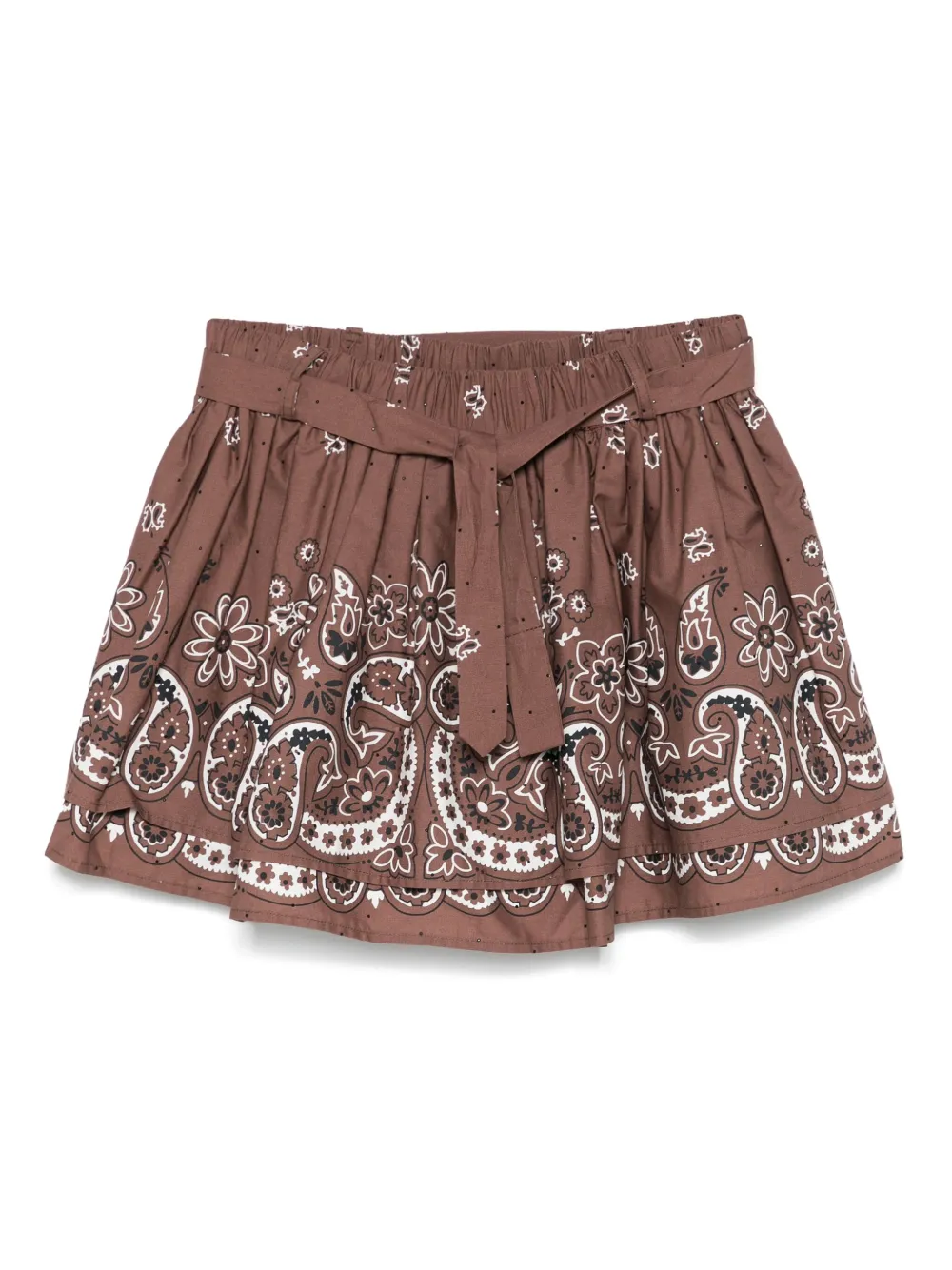 Maje Shorts met bandanaprint Bruin