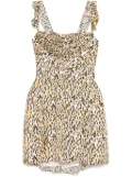 Maje leopard-print mini dress - White