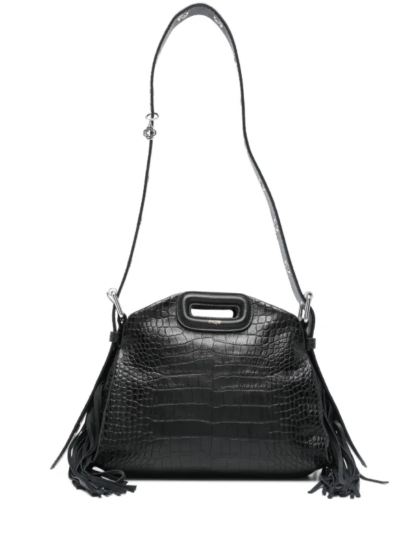 Maje Mini Miss M Embossed Leather Bag Black FARFETCH AO