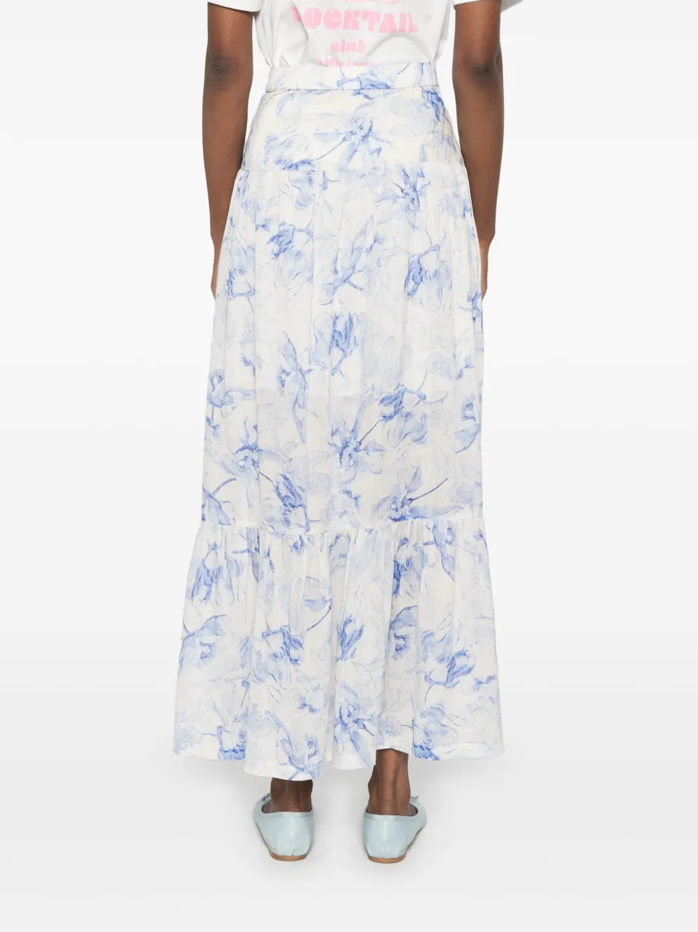 Maje Midi-jurk met bloemenprint Wit