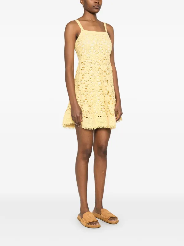 Maje crochet-knit Dress Yellow FARFETCH JO