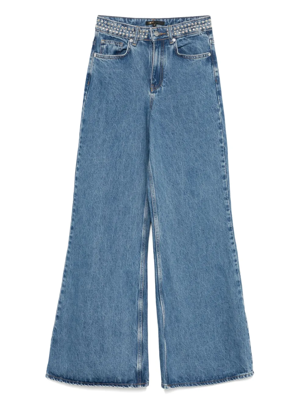 Maje Jeans met studs op de tailleband Blauw