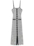 Maje striped midi dress - White