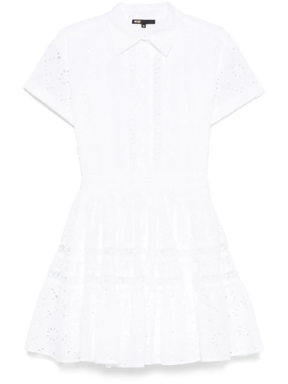 Maje Broderie anglaise blousejurk Wit