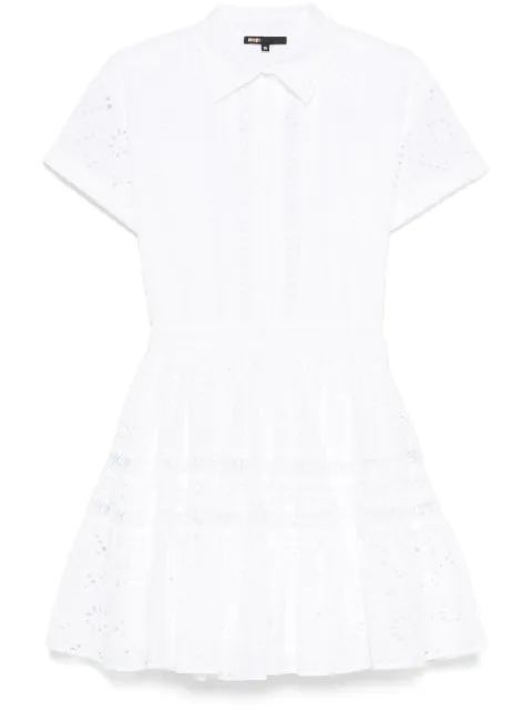 Maje vestido camisero corto con bordado inglés