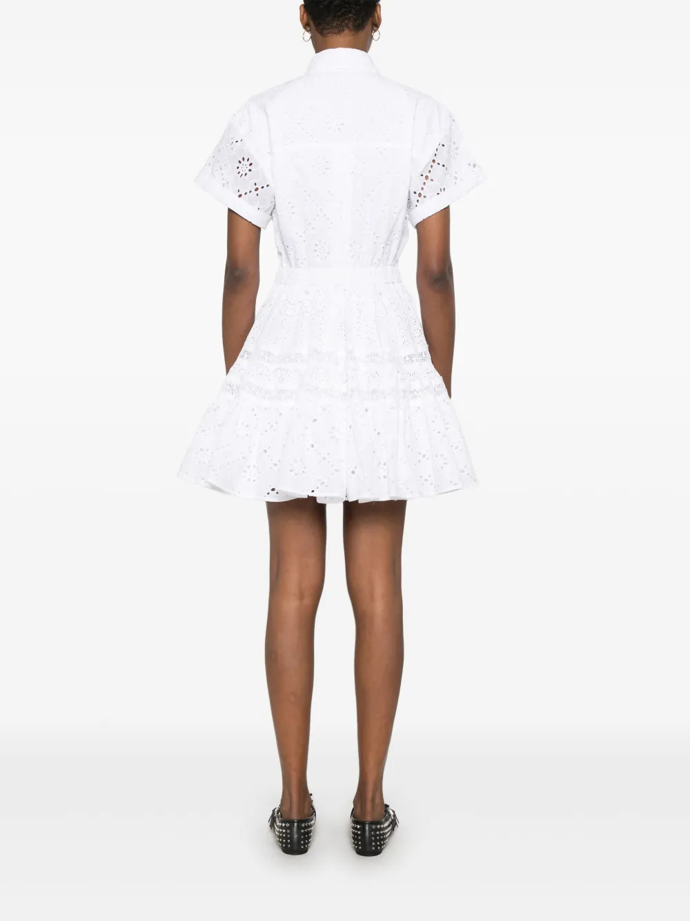 Maje Broderie anglaise blousejurk Wit