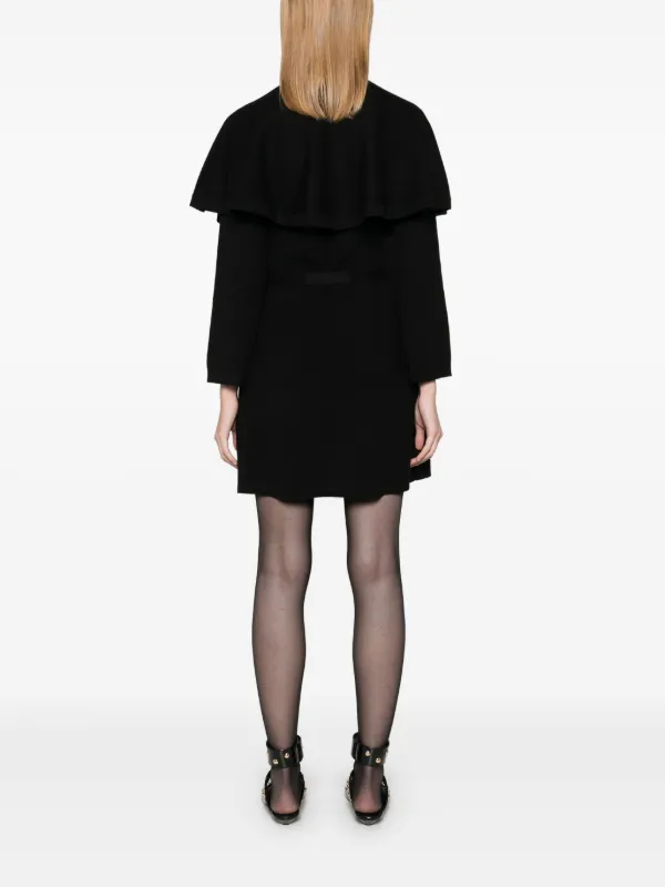 Maje 2-in-1 Knitted Cape Dress | Black | FARFETCH GE