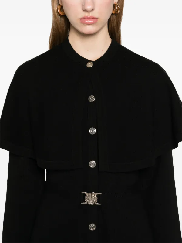 Maje 2-in-1 Knitted Cape Dress | Black | FARFETCH AU