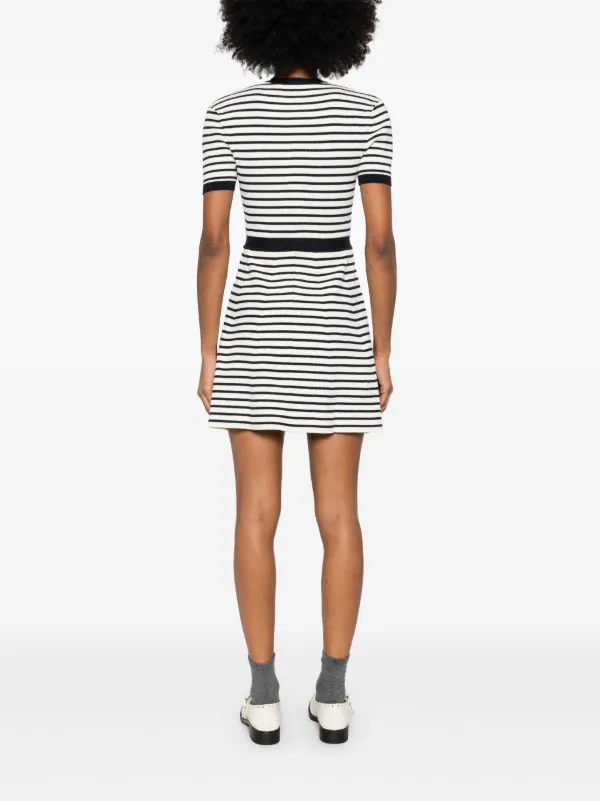 Maje Robe Courte à Rayures Bleu FARFETCH MA