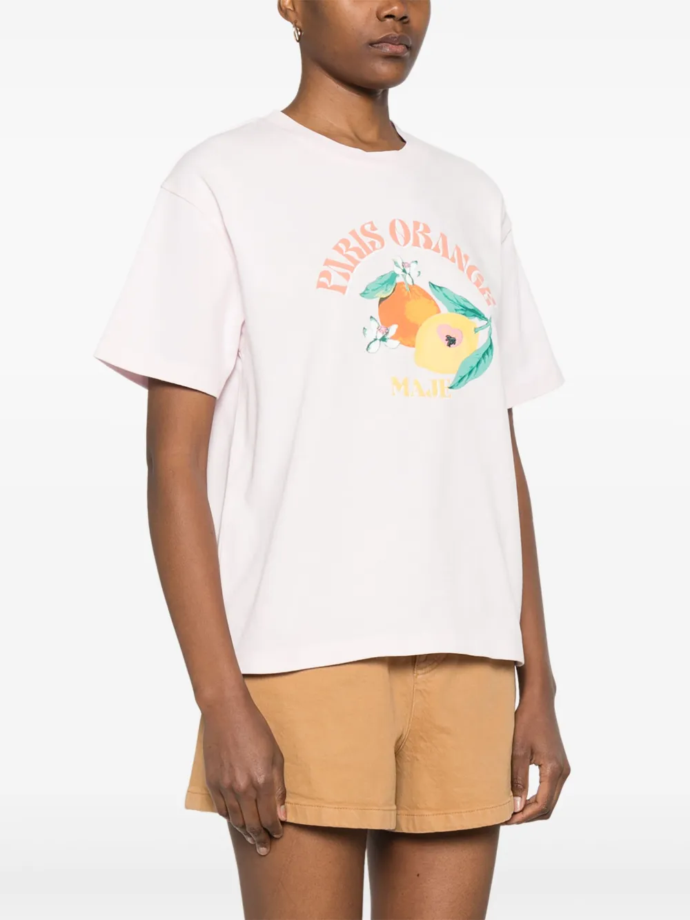 Maje T-shirt met grafische print Roze