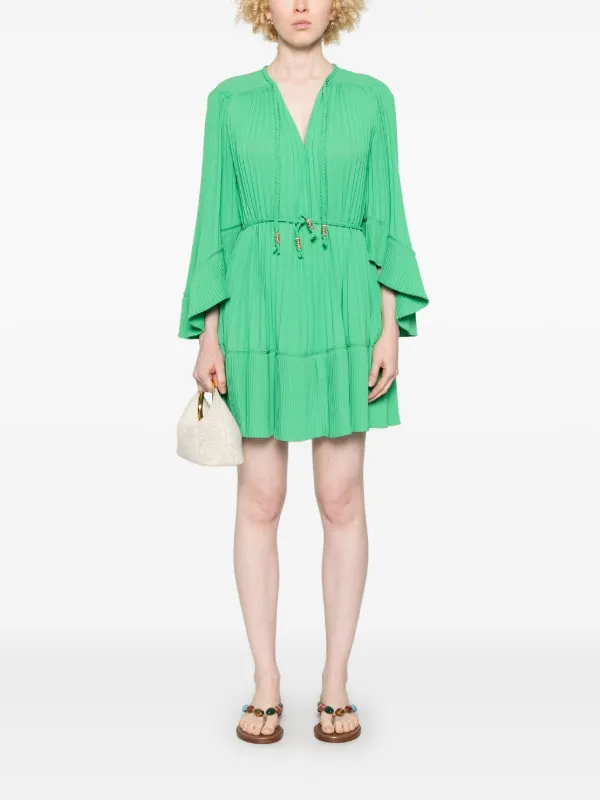 HOT Robes Courtes Robe Maje Verte Plissee Maje Robe Courte