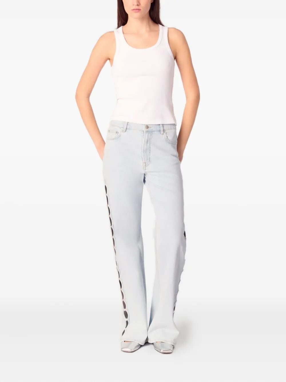 Maje Jeans verfraaid met stras - Blauw