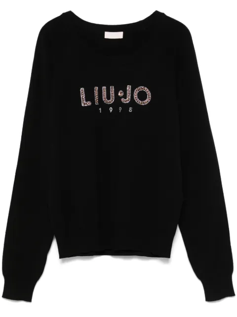 LIU JO pull à logo strassé