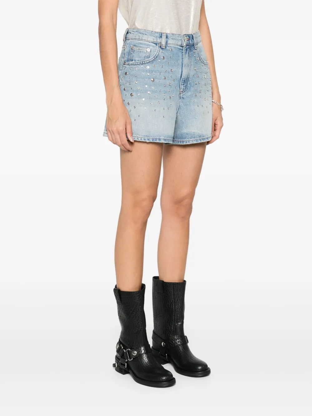 Maje Shorts met studs Blauw