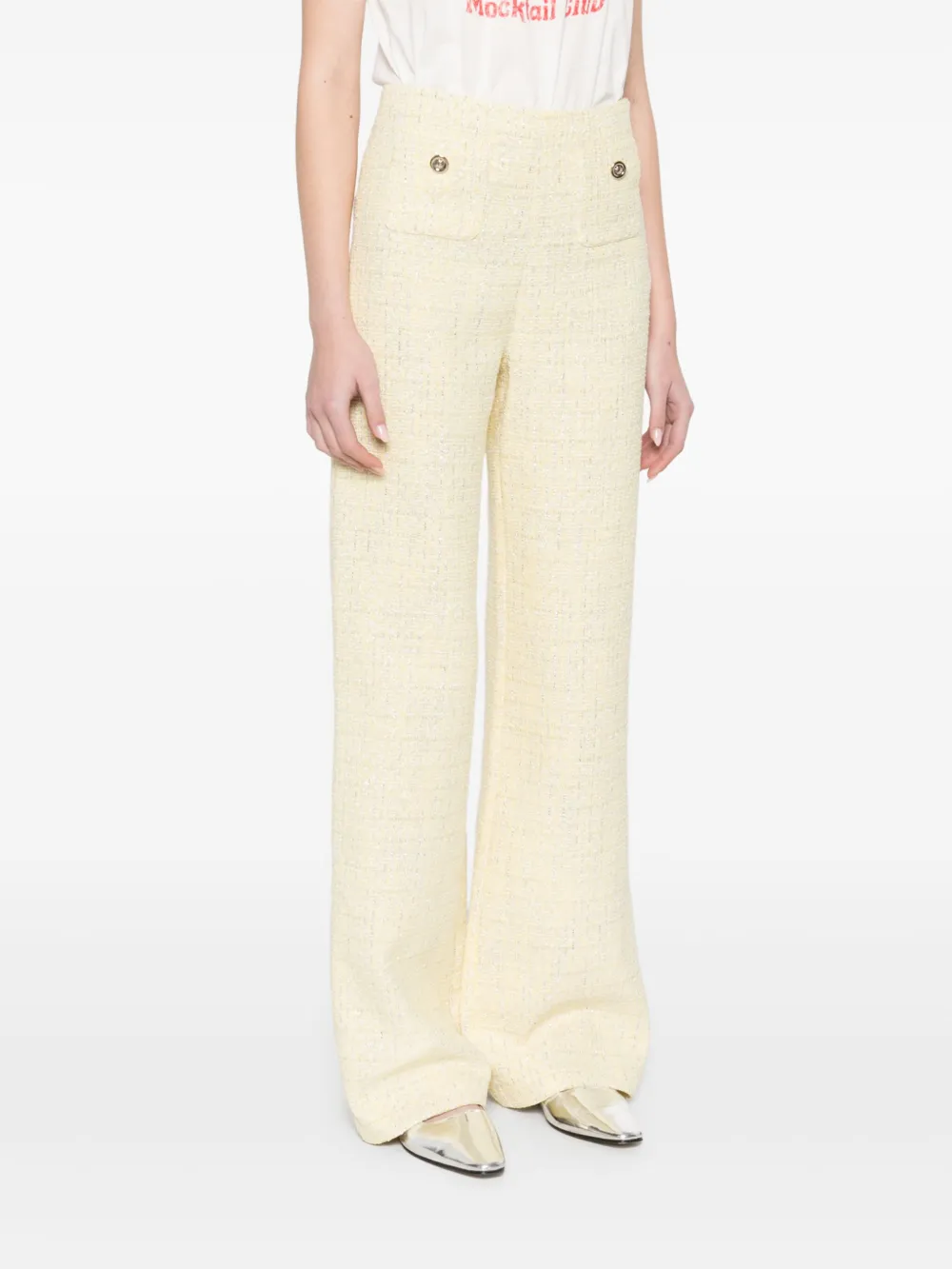 Maje Straight broek Geel