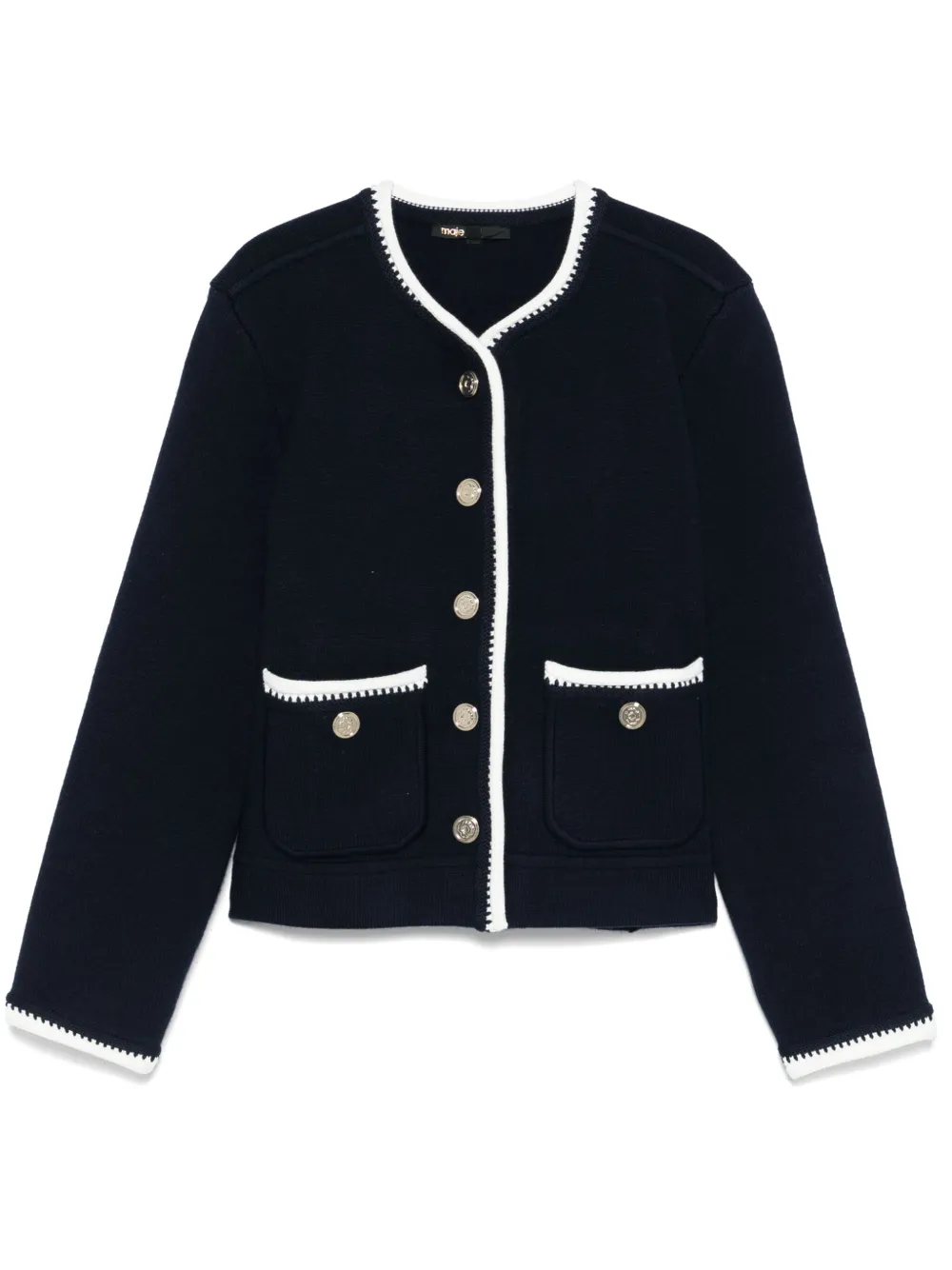 Maje Vest met contrasterende afwerking Blauw
