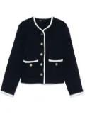Maje contrast-trim cardigan - Blue