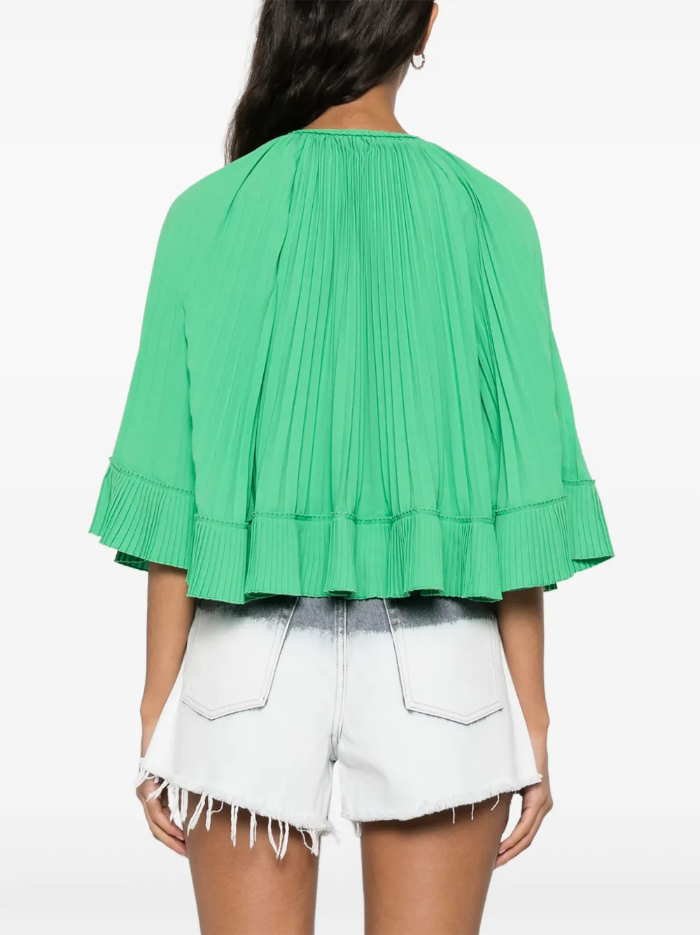 Maje Plissé blouse Groen