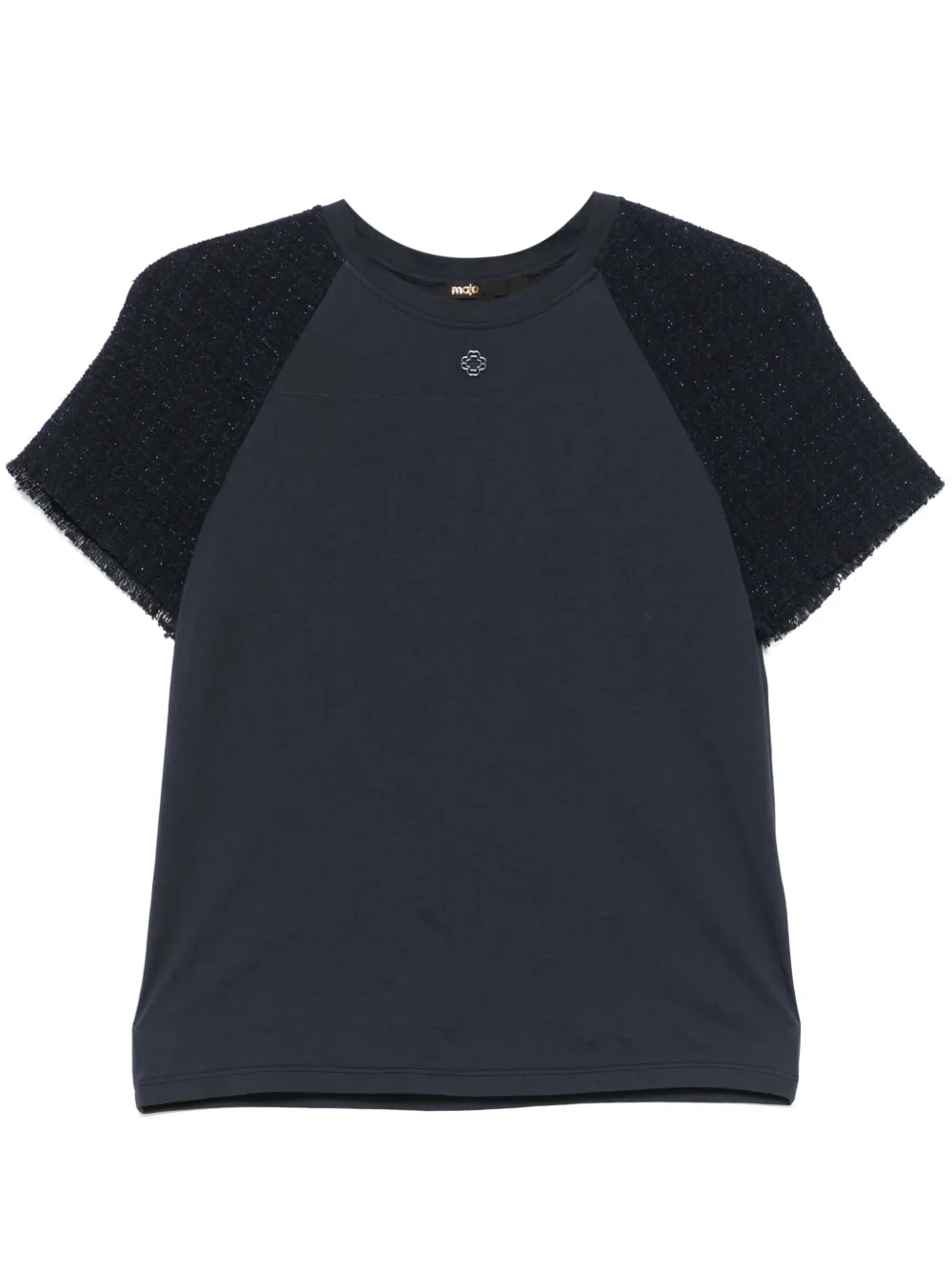 tweed-panelled T-shirt