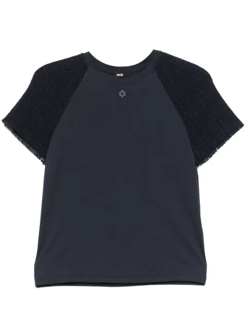 Maje tweed-panelled T-shirt