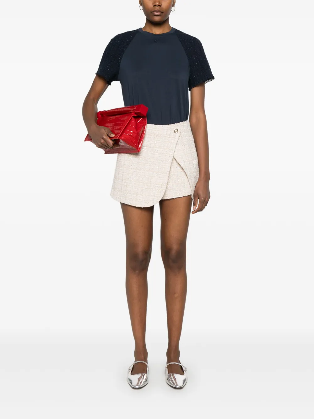 Maje playera con paneles de tweed | Playeras y jerséis | Image 2