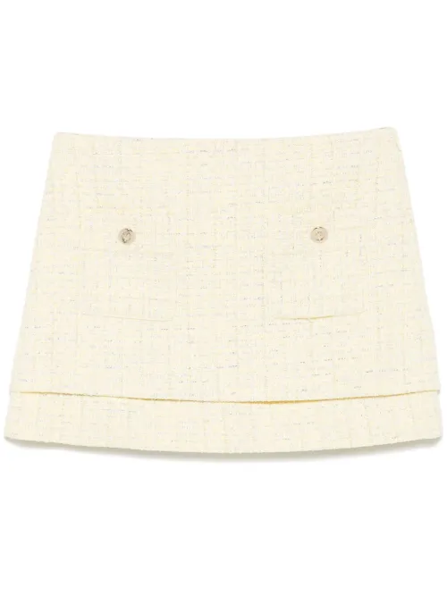 Maje minijupe en tweed - Jaune - Maje - Modalova