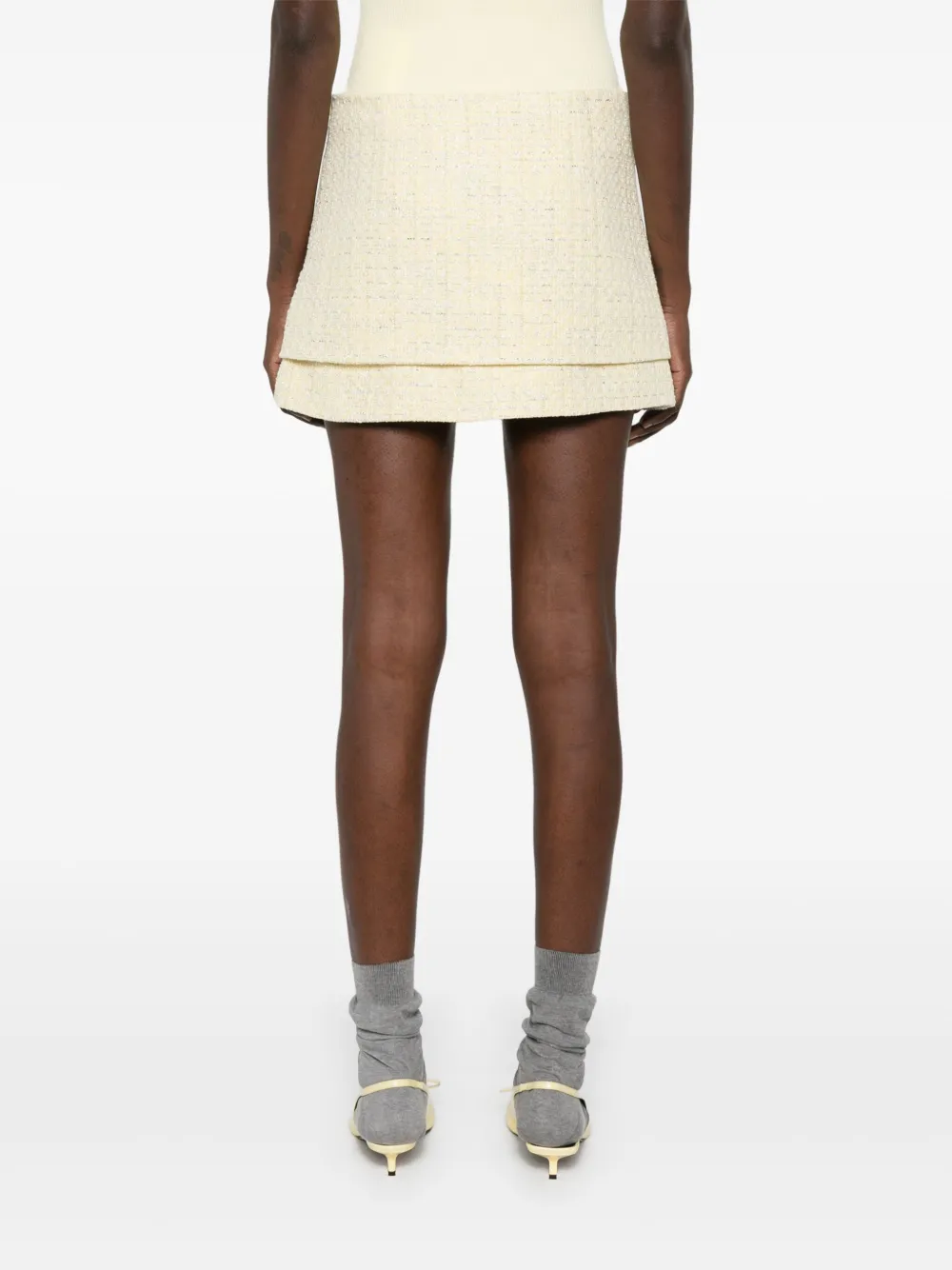 Maje Tweed mini-rok Geel