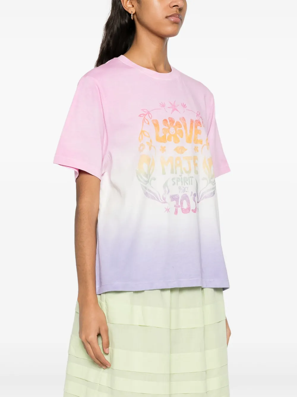 Maje T-shirt met print Roze