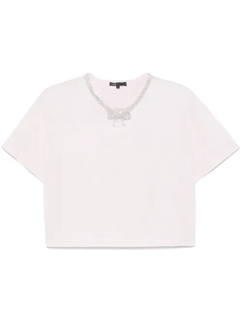 T-shirt à encolure à ornements - Maje - Modalova