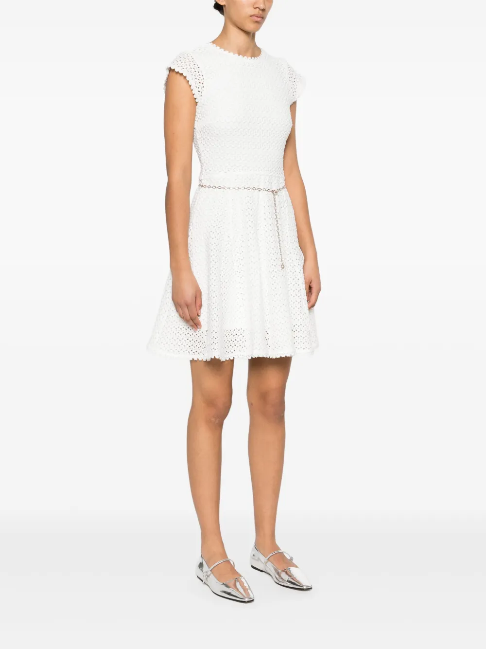 Maje Mini-jurk met ceintuur Wit