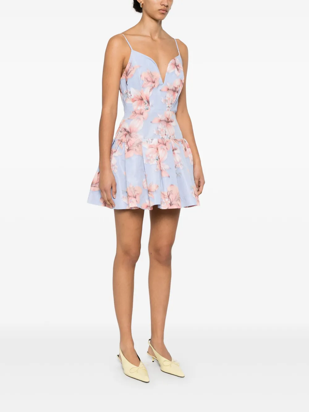 Maje Mini-jurk met bloemenprint Blauw
