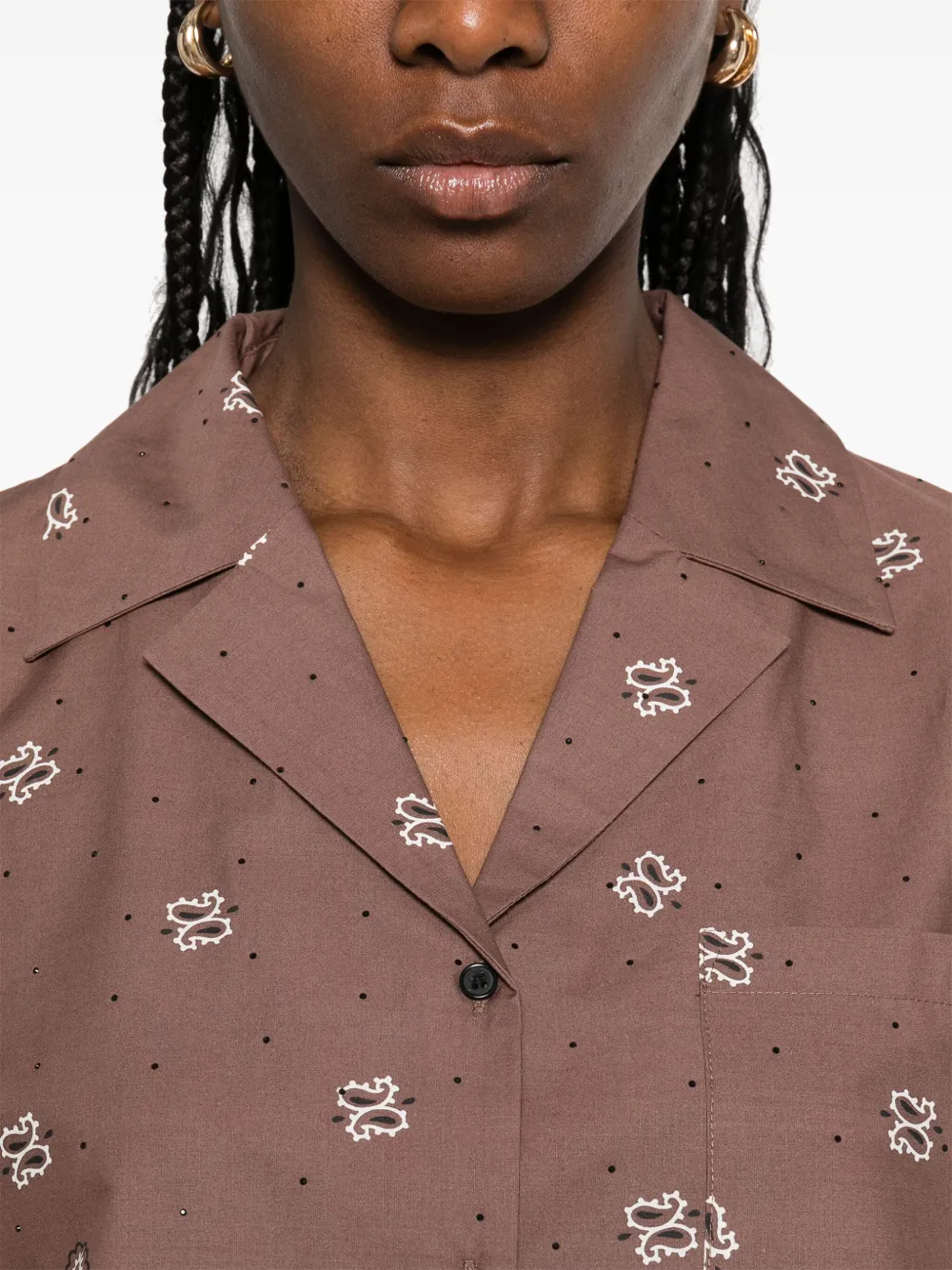 Maje Blouse met bandanaprint Bruin