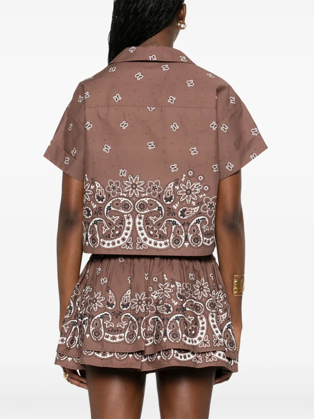 Maje Blouse met bandanaprint Bruin
