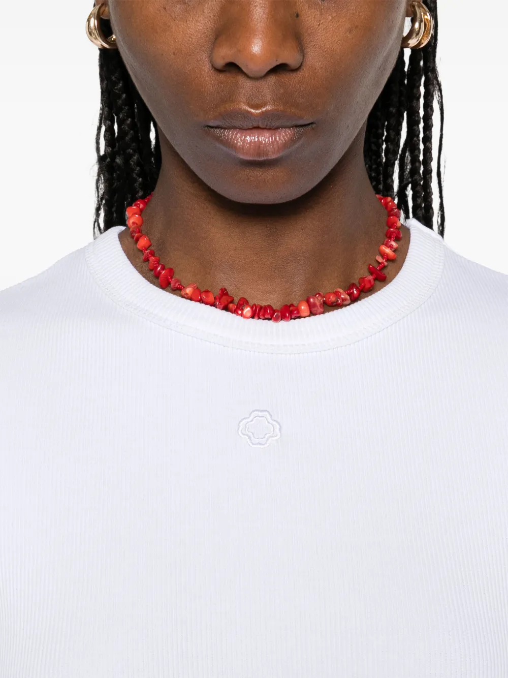 Maje T-shirt met geborduurd logo Wit