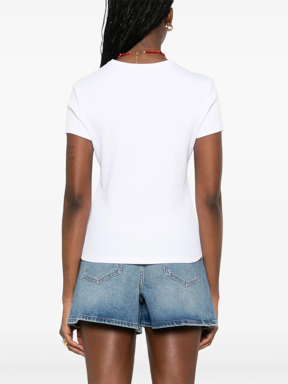 Maje T-shirt met geborduurd logo Wit