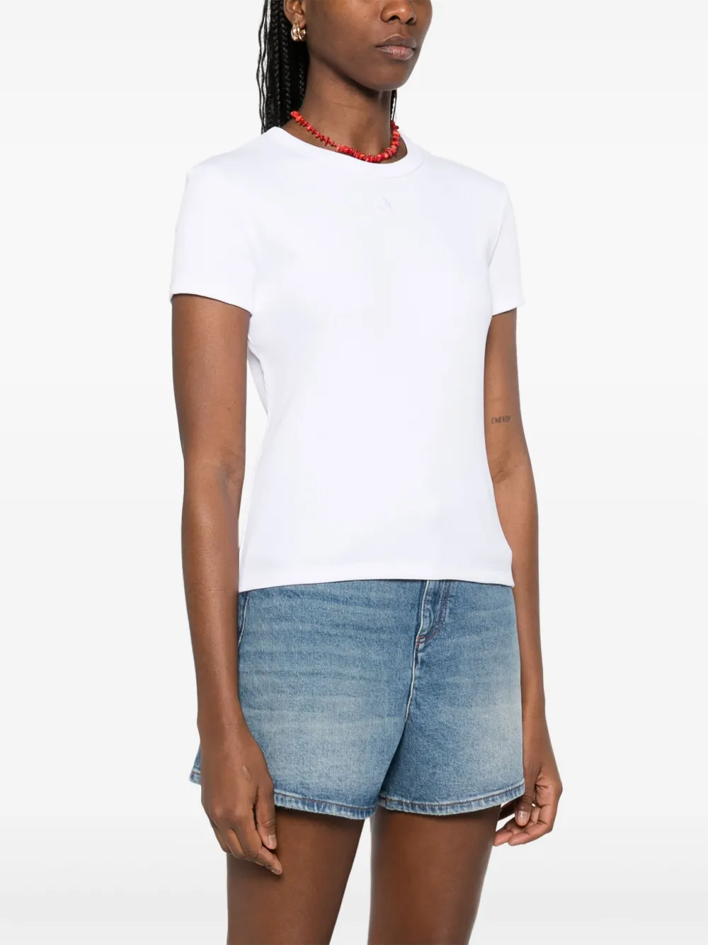 Maje T-shirt met geborduurd logo Wit