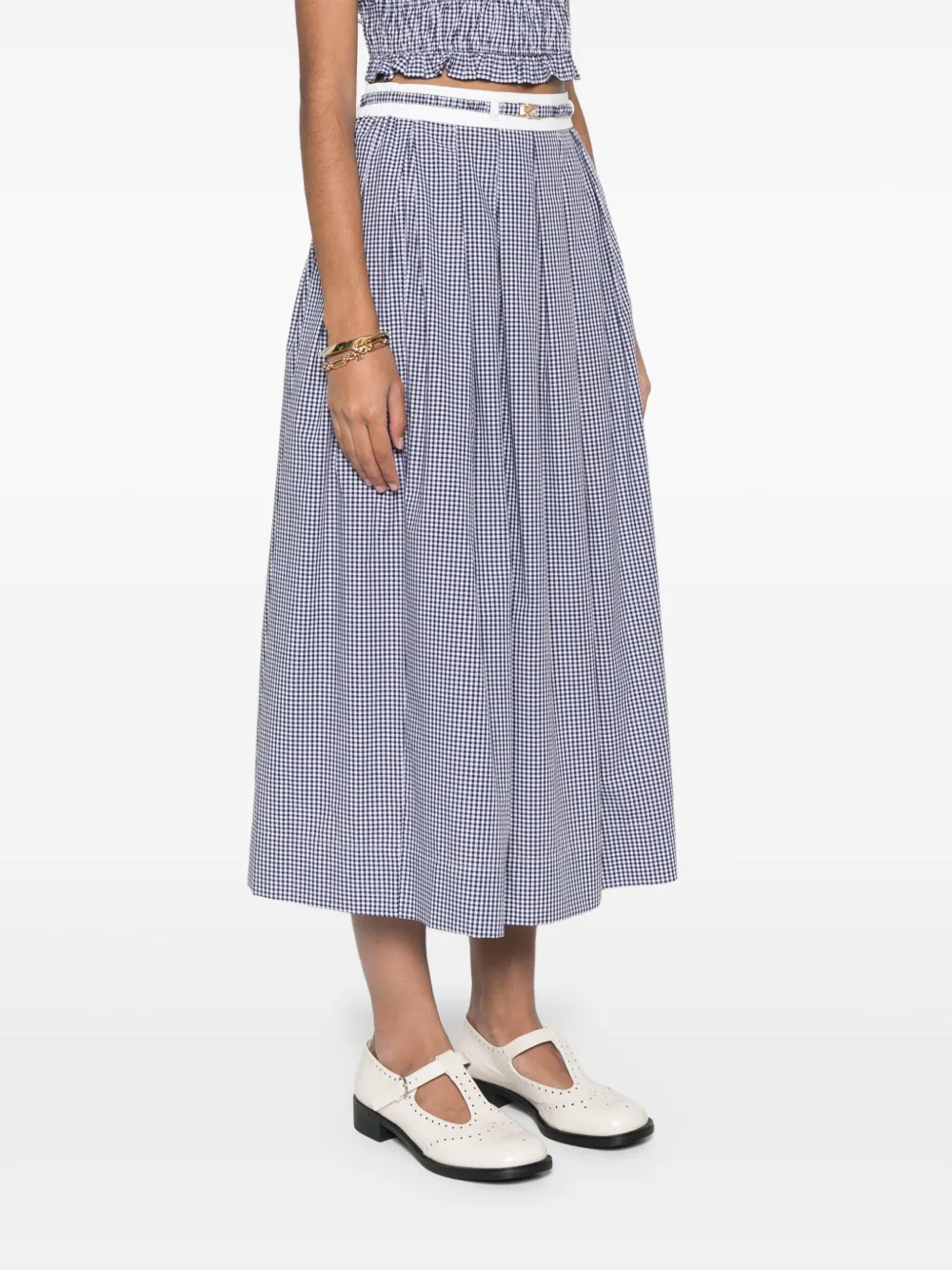 Maje Midi-rok met gingham ruit Blauw